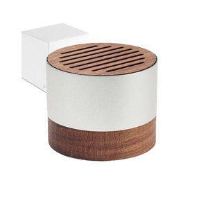 Cassa wireless in alluminio riciclato e dettagli in noce