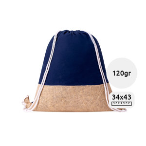 Sacca in cotone e in juta con chiusura acoulisse da 120gr 34x43cm