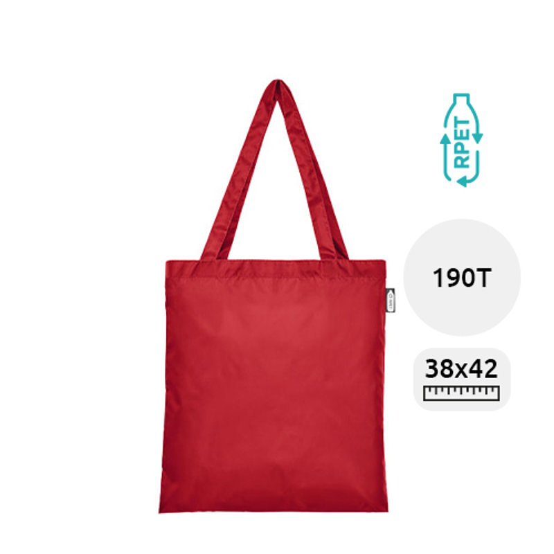 Shopper in RPET in diversi colori con manici lunghi da 190T 38x42cm