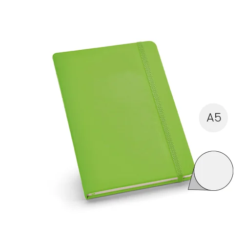 Block Notes A5 con copertina rigida in similpelle e 160 pagine neutre con nastro segnapagine e elastico