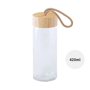 Borraccia in vetro 430ml con coperchio in bambù in confezione regalo