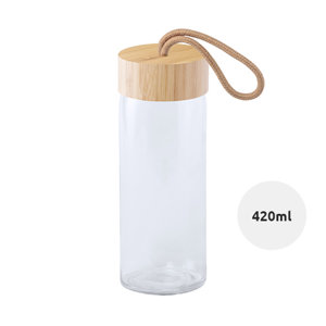 Borraccia in vetro 420ml con coperchio in bambù in confezione regalo