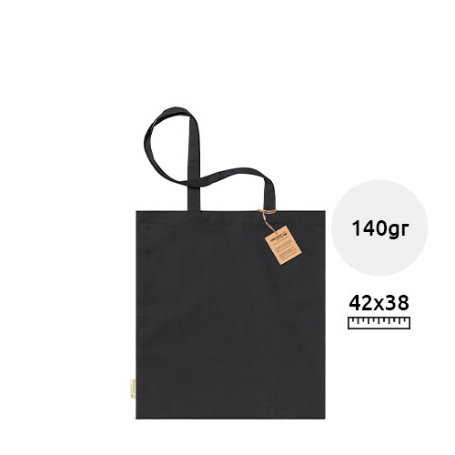 Shopper per la spesa in cotone organico con manici lunghi in diverse colorazioni da 140gr 38×42cm