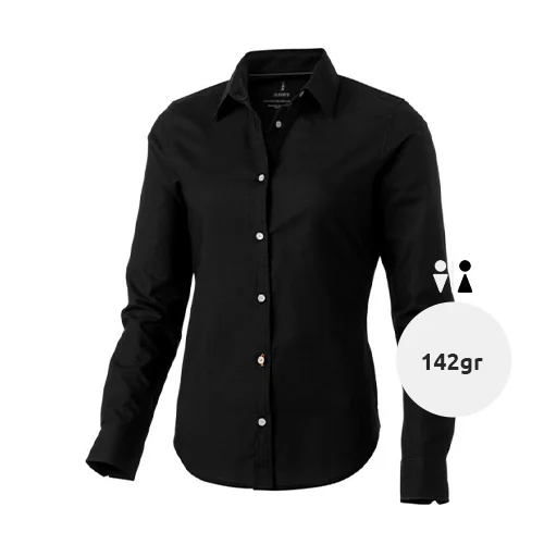 Camicia da donna a maniche lunghe colori assortiti taglio sfiancato 100% cotone 142gr