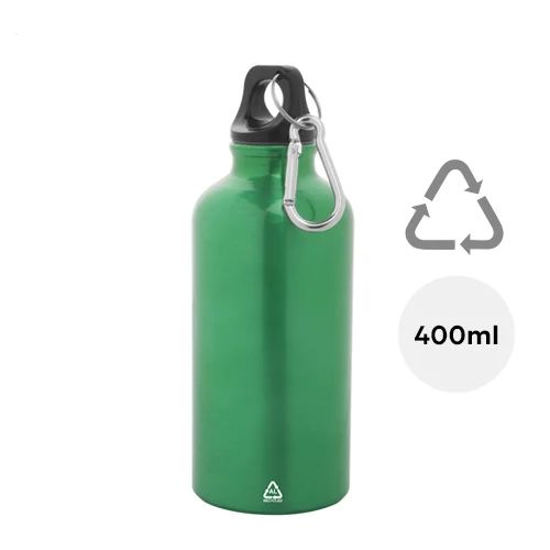 Borraccia in alluminio riciclato con moschettone da 400ml