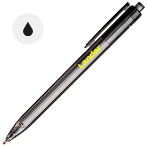 Penna gel a scatto in ABS trasparente riciclato con refill nero