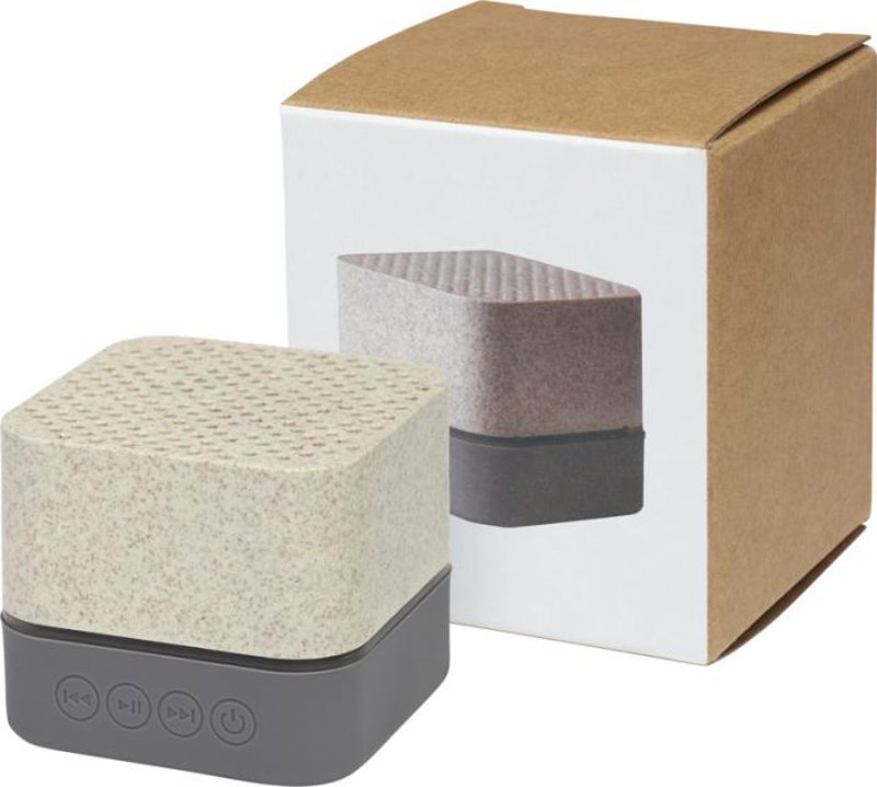 Cassa Wireless Bluetooth 5.0 in paglia di grano e plastica con batteria ricaricabile