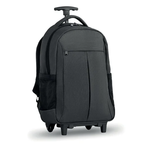 Zaino trolley con comparto porta PC da 15'' e tablet e tasca frontale e chiusura a zip e con schienale e spallacci imbottiti 32.5X12.5X46cm