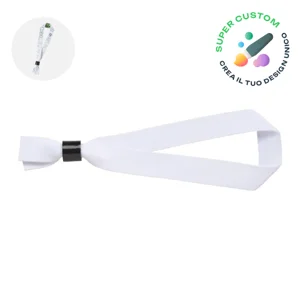 Braccialetto da festival in RPET con chiusura non rimovibile personalizzabile su entrambi i lati 330x15mm