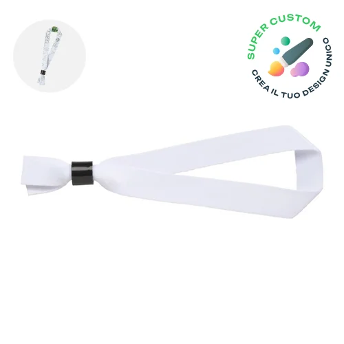 Braccialetto da festival in RPET con chiusura non rimovibile personalizzabile su entrambi i lati 330x15mm