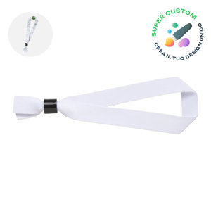 Braccialetto da festival in RPET con chiusura non rimovibile personalizzabile su entrambi i lati 330x15mm