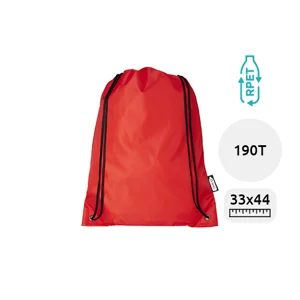 Sacca in RPET in diverse colorazione con chiusura a coulisse da 190T 33x44cm