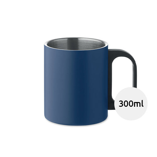 Tazza a doppio strato in acciaio inossidabile con manico in PP da 300ml