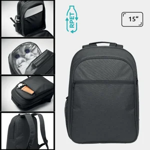 Zaino refrigerante e porta pc da 15" in RPET con tasca laterale in rete