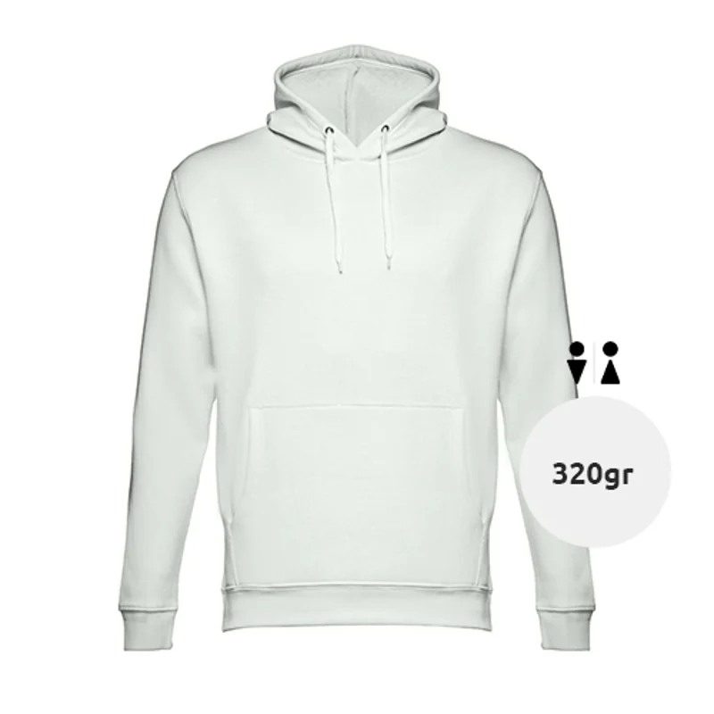 Felpa da adulto unisex colori assortiti con cappuccio e tasca a marsupio in cotone e poliestere 320gr