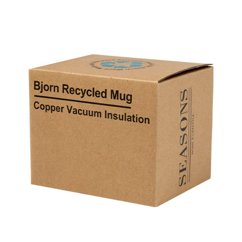 Tazza in acciaio inox riciclato certificato con manico in legno di faggio e isolamento sottovuoto in rame da 360ml