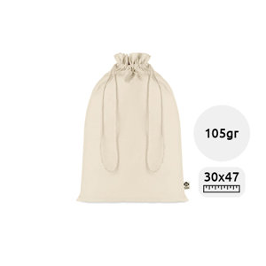 Sacca regalo grande in cotone biologico con chiusura coulisse 30x47cm da 105gr