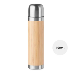 Thermos doppio strato in acciaio inossidabile con rivestimento in bambù 400ml