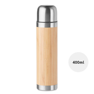 Thermos doppio strato in acciaio inossidabile con rivestimento in bambù 400ml