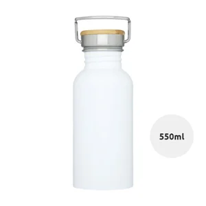 Borraccia in acciaio inossidabile da 550 ml con tappo a vite in bambù 