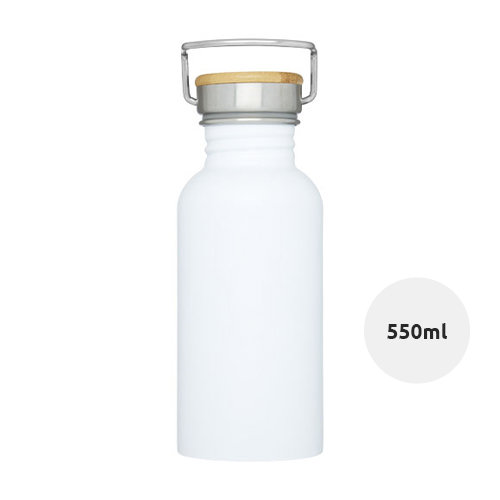 Borraccia in acciaio inossidabile da 550 ml con tappo a vite in bambù 