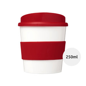 Bicchiere piccolo a parete singola con coperchio a scatto e impugnatura in silicone da 250ml