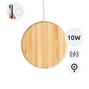 Caricatore wireless magnetico in bambù con indicatore luminoso a led da 10W