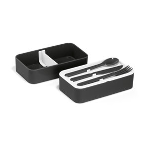 Contenitore Portapranzo ermetico da 680ml in PP e PS a 2 scomparti incluso posate