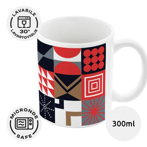 Tazza in ceramica bianca da 300ml ideale per sublimazione con scatola regalo in carta kraft