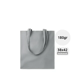 Shopper in cotone con manici lunghi in colori assortiti 180gr 38x42cm