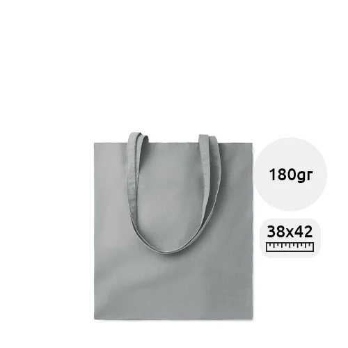 Shopper in cotone con manici lunghi in colori assortiti 180gr 38x42cm