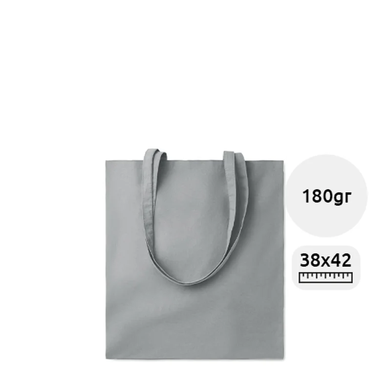 Shopper in cotone con manici lunghi in colori assortiti 180gr 38x42cm
