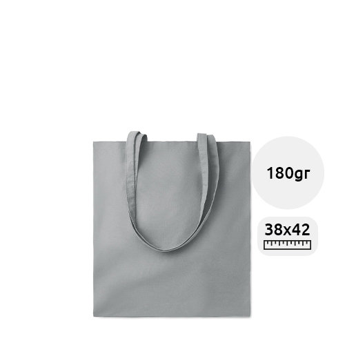 Shopper in cotone con manici lunghi in colori assortiti 180gr 38x42cm
