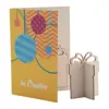 Biglietto di auguri Natalizio in carta con grafica personalizzata e puzzle legno