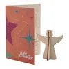 Biglietto di auguri Natalizio in carta con grafica personalizzata e puzzle legno