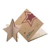Biglietto di auguri Natalizio in carta kraft con grafica personalizzata e puzzle legno