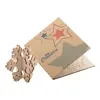 Biglietto di auguri Natalizio in carta kraft con grafica personalizzata e puzzle legno