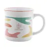 Tazza vintage in ceramica con rifinitura colorata sul bordo ideale per sublimazione 300ml
