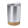 Tazza termica inox dal 380ml con base sughero e coperchio trasparente