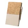 Block notes A5 con copertina in sughero e cotone con 80 fogli neutri e penna in sughero e paglia di grano refill nero
