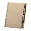 Block notes A5 con fogli a righe e penna in carta riciclata