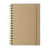 Block notes A5 a spirale con copertina in cartoncino riciclato ed elastico in gomma con 80 fogli a righe
