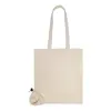Shopper pieghevole in 100% cotone biologico con manici lunghi da 120gr 38x42cm