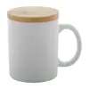 Tazza in ceramica finitura opaca con tappo in bambù 370ml