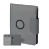 Cartella portadocumenti in RPET con block note A5 da 65 fogli a righe e caricabatterie rapido magnetico wireless 10W