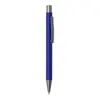 Penna a sfera in alluminio riciclato con finiture color canna di fucile e refill blu
