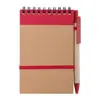 Block Notes B7  in carta riciclata e 70 fogli a righe e penna in refill blu