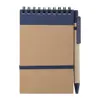 Block Notes B7  in carta riciclata e 70 fogli a righe e penna in refill blu