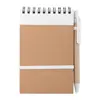 Block Notes B7  in carta riciclata e 70 fogli a righe e penna in refill blu