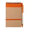 Block Notes B7  in carta riciclata e 70 fogli a righe e penna in refill blu